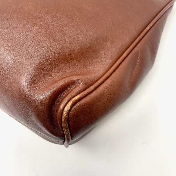 Vintage 70s Frances Patiky Stein Brown Leather Clutch - Picture 8 of 14